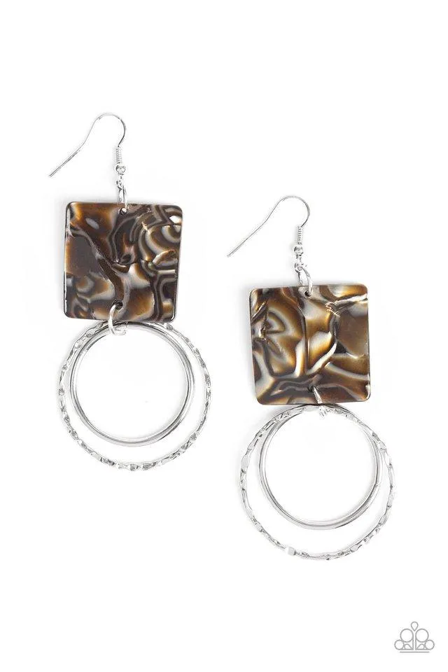 Paparazzi Earring ~ Maven Maker - Brown