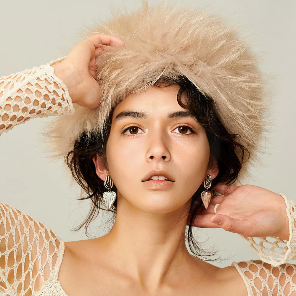 Pointy Leaf Drop Clip On Earrings