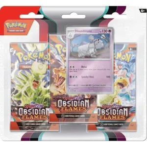 Pokemon TCG: SV03 Obsidian Flames 3-Pack Blister (Houndstone)