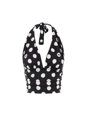 Polka-dot Charmeuse Top