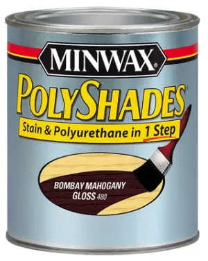 Polyshades Wood Stain Finish HALF PINT - GLOSS - BOMBAY MAHOGANY