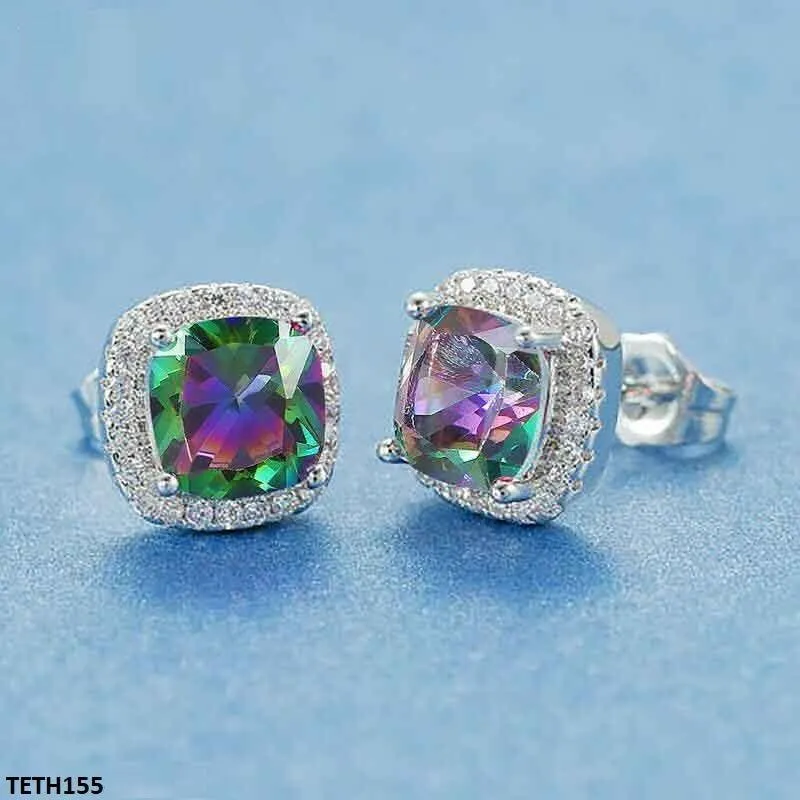 Purple Cushion Stud Tops Pair