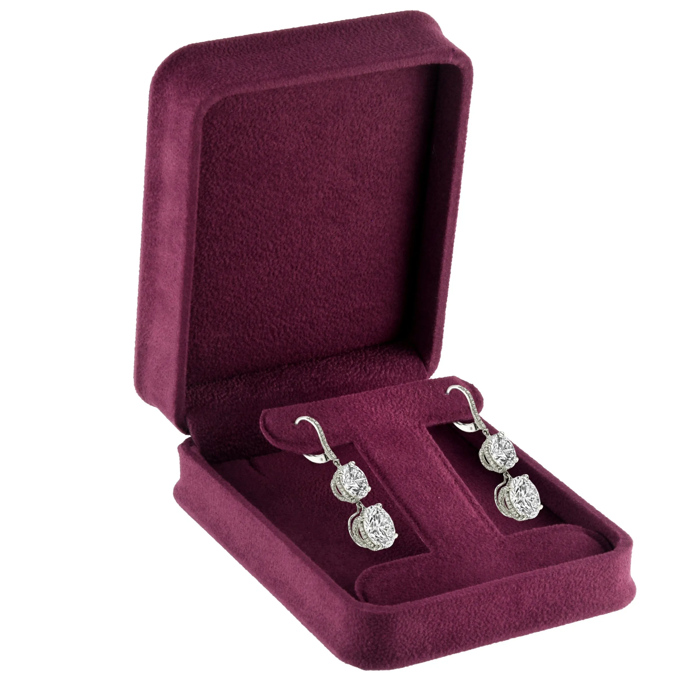 Rich Suede Long T-Style Earring Box, Ornate Collection