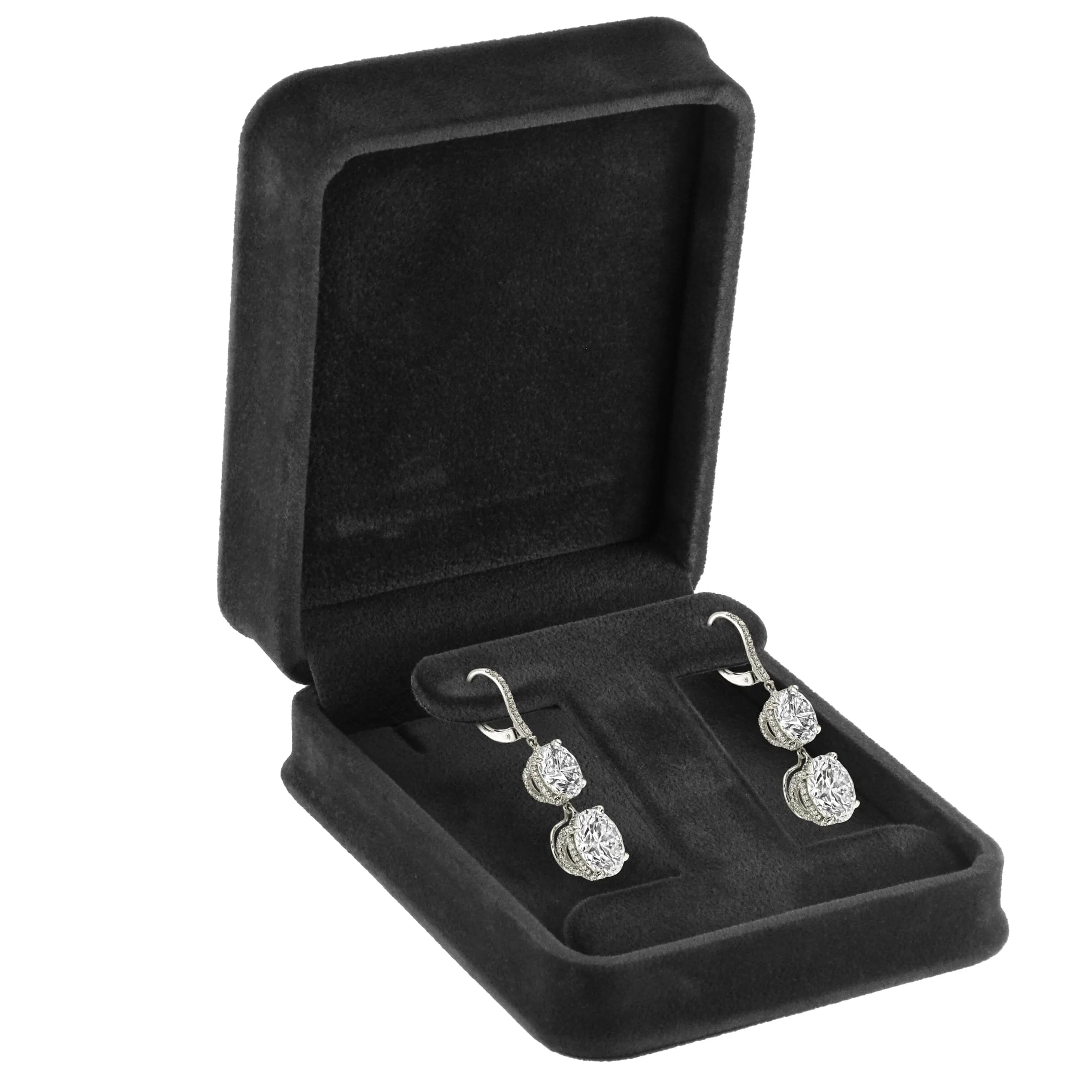 Rich Suede Long T-Style Earring Box, Ornate Collection
