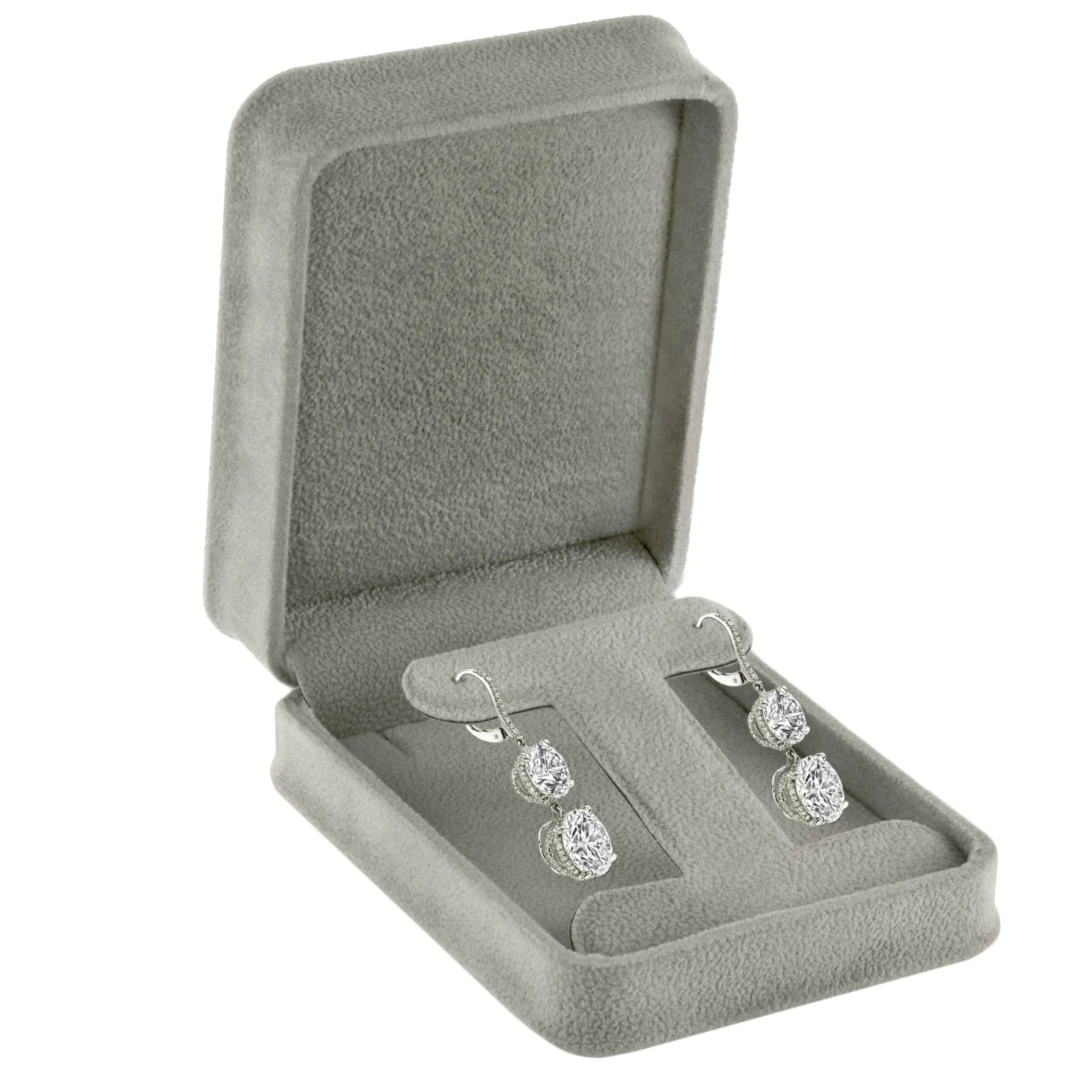 Rich Suede Long T-Style Earring Box, Ornate Collection