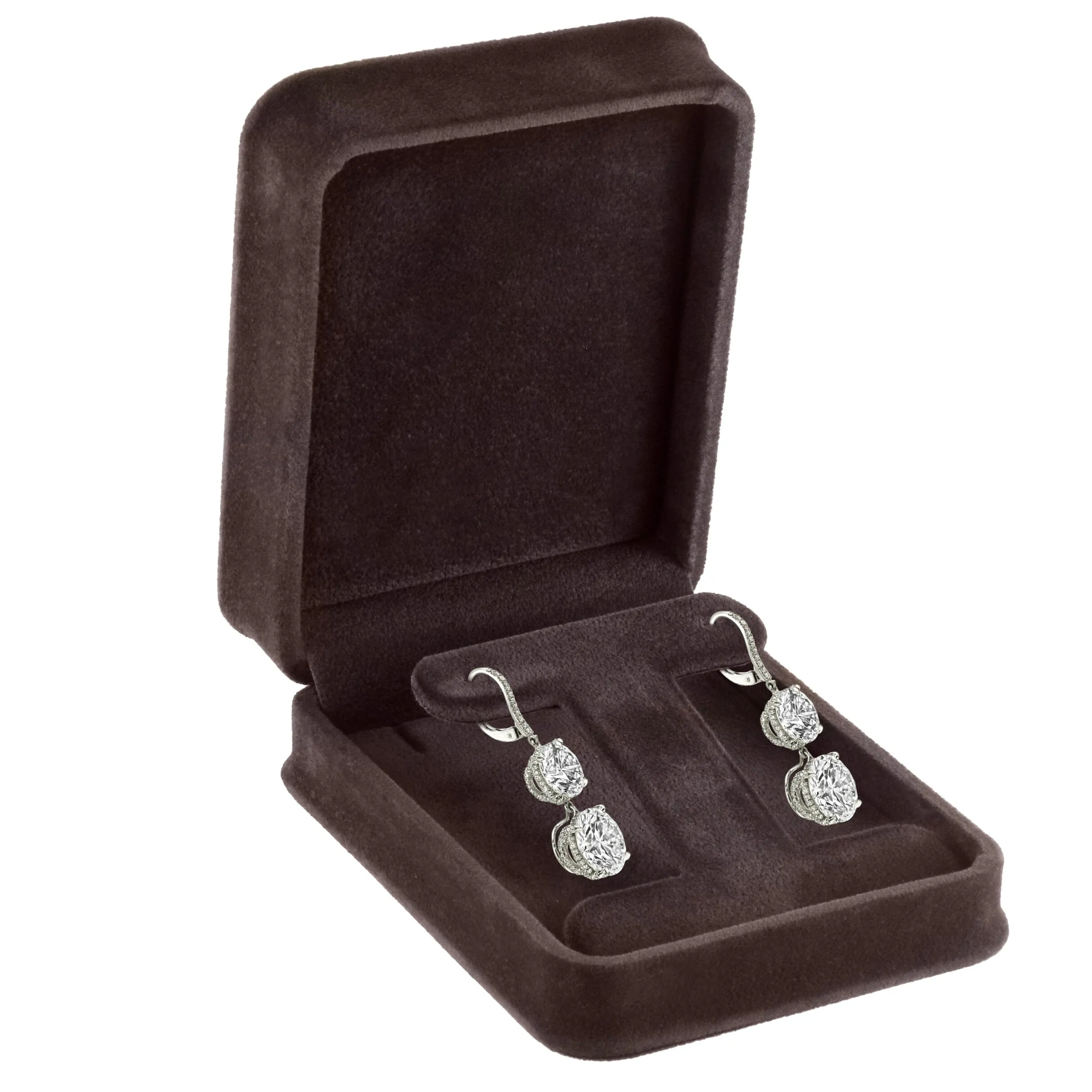 Rich Suede Long T-Style Earring Box, Ornate Collection