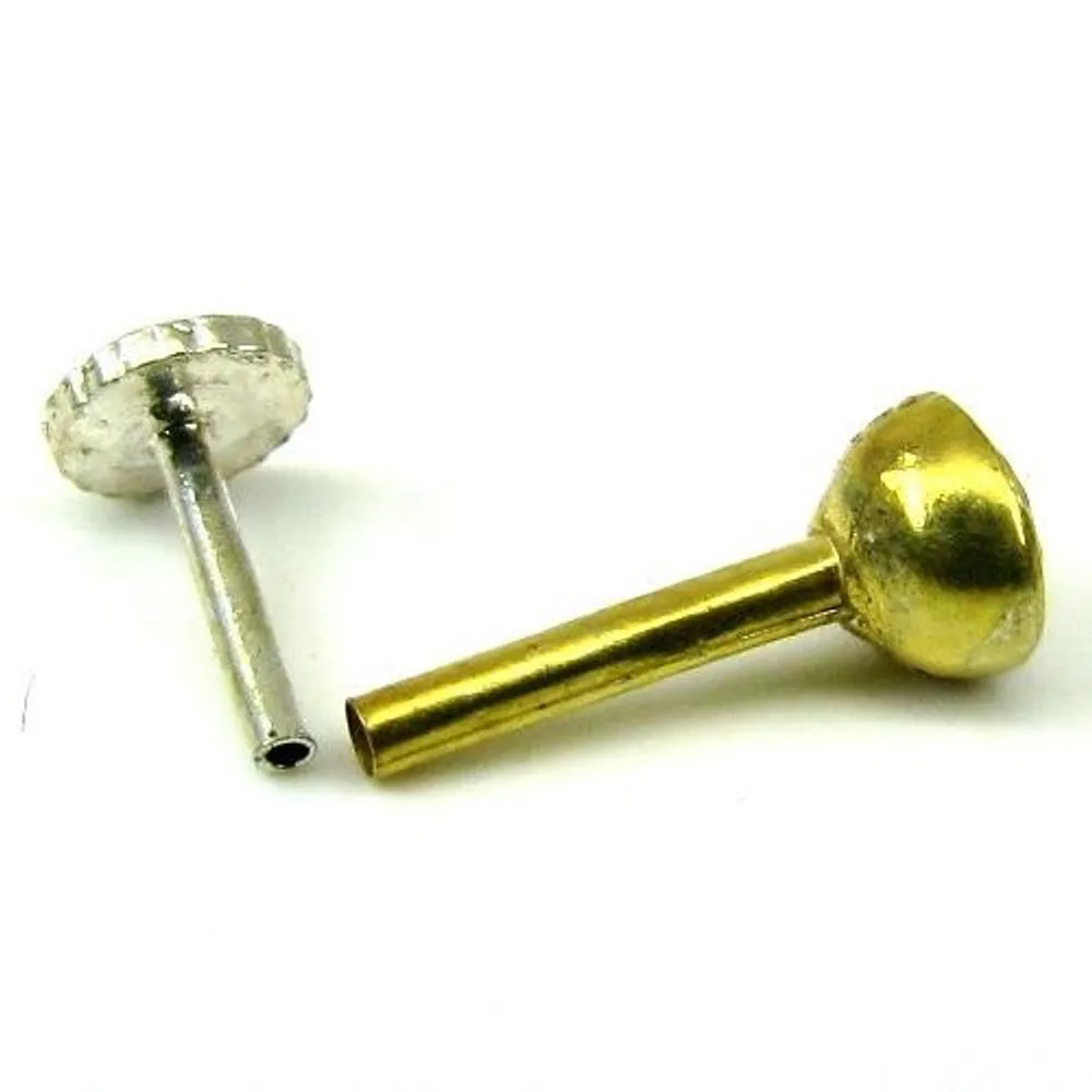 Solid Real 14k Yellow Gold Single stone Nose Pin
