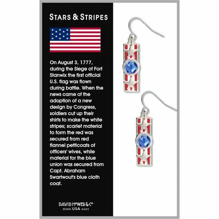 Stars & Stripes - Blue Bead, Giclee Print Earrings