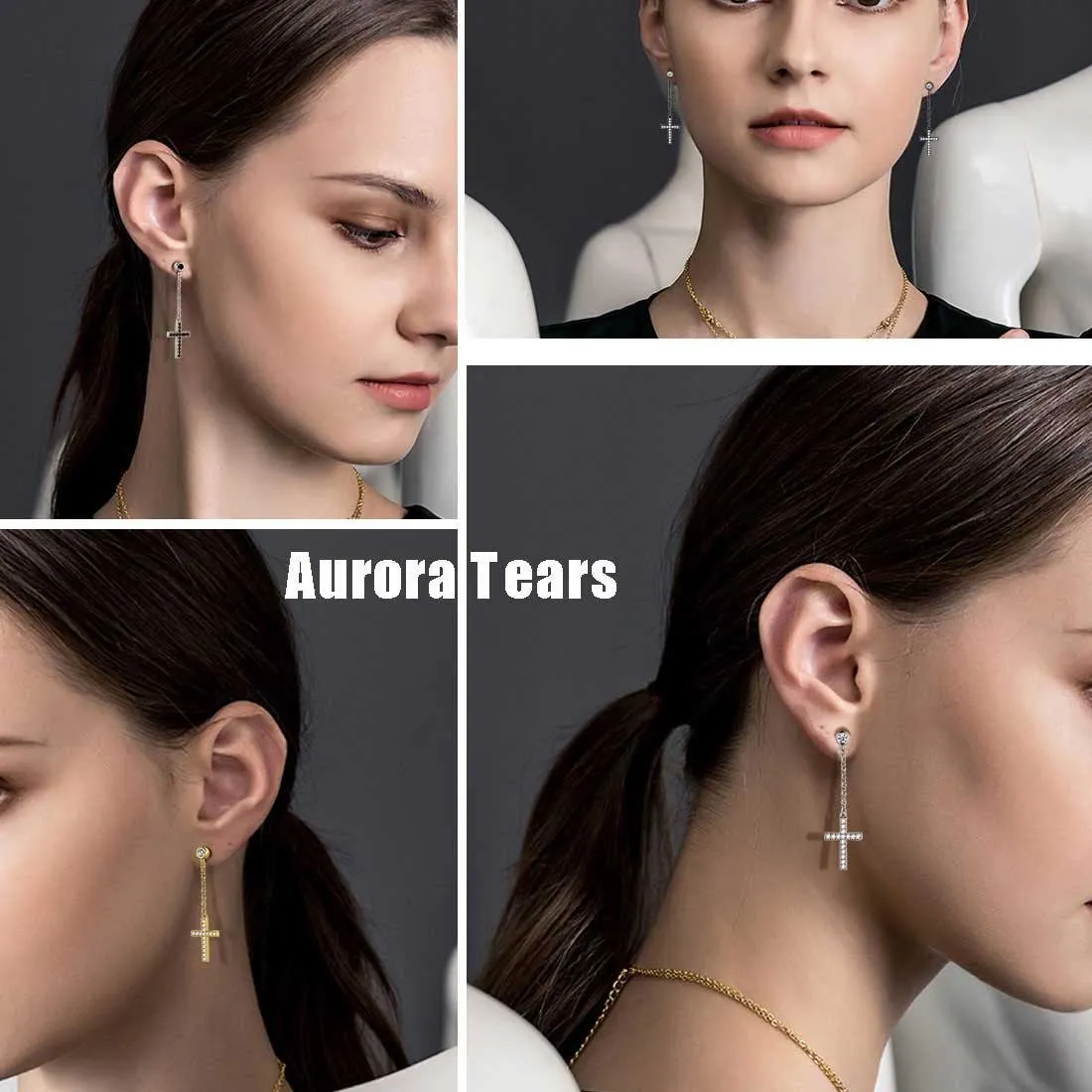 Tokyo Mart Classic Small Cross Dangle Earrings Women Mens Jewelry Sterling Silver