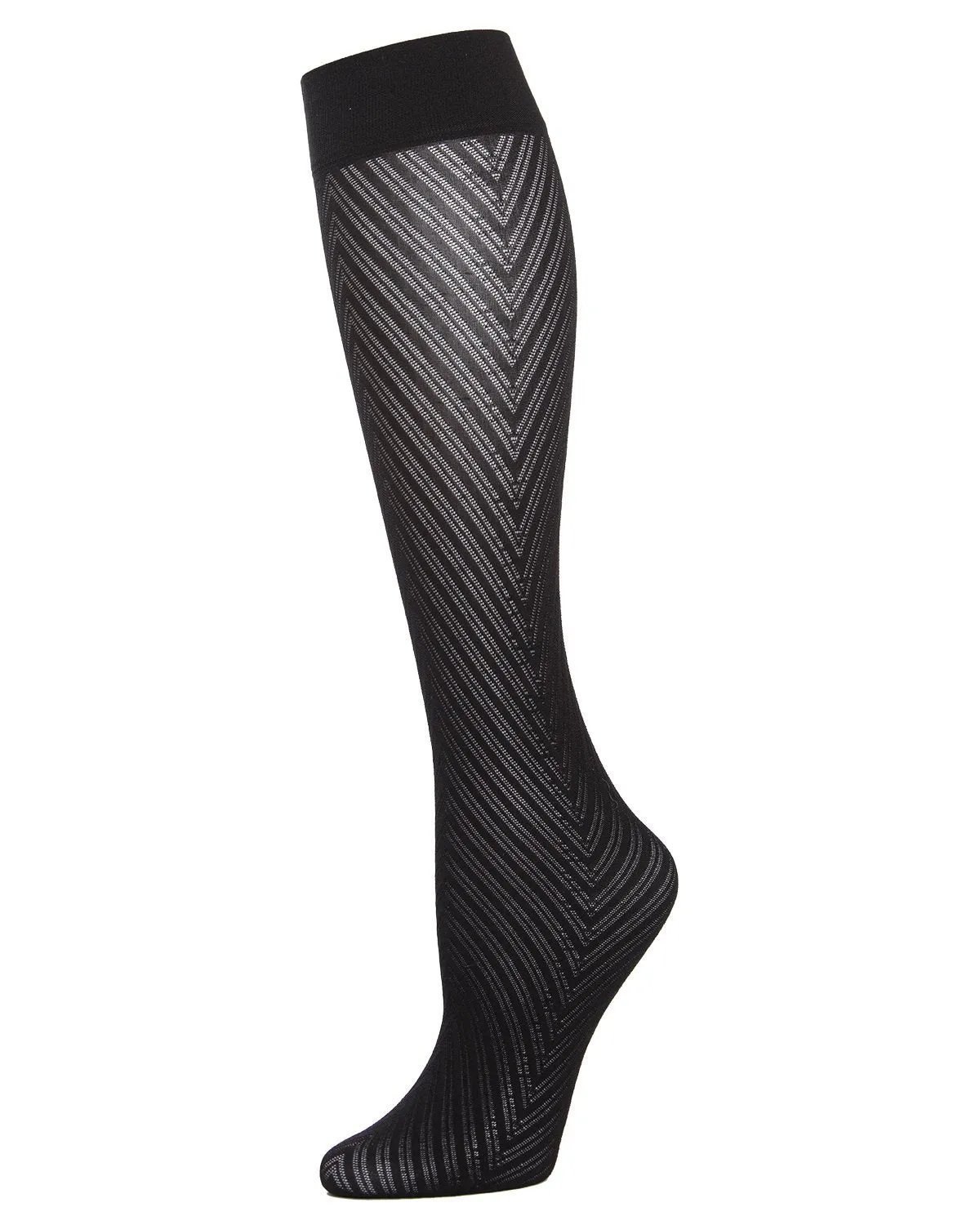 Women's Chevron Semi-Opaque Knee Highs