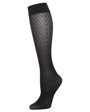 Women's Chevron Semi-Opaque Knee Highs